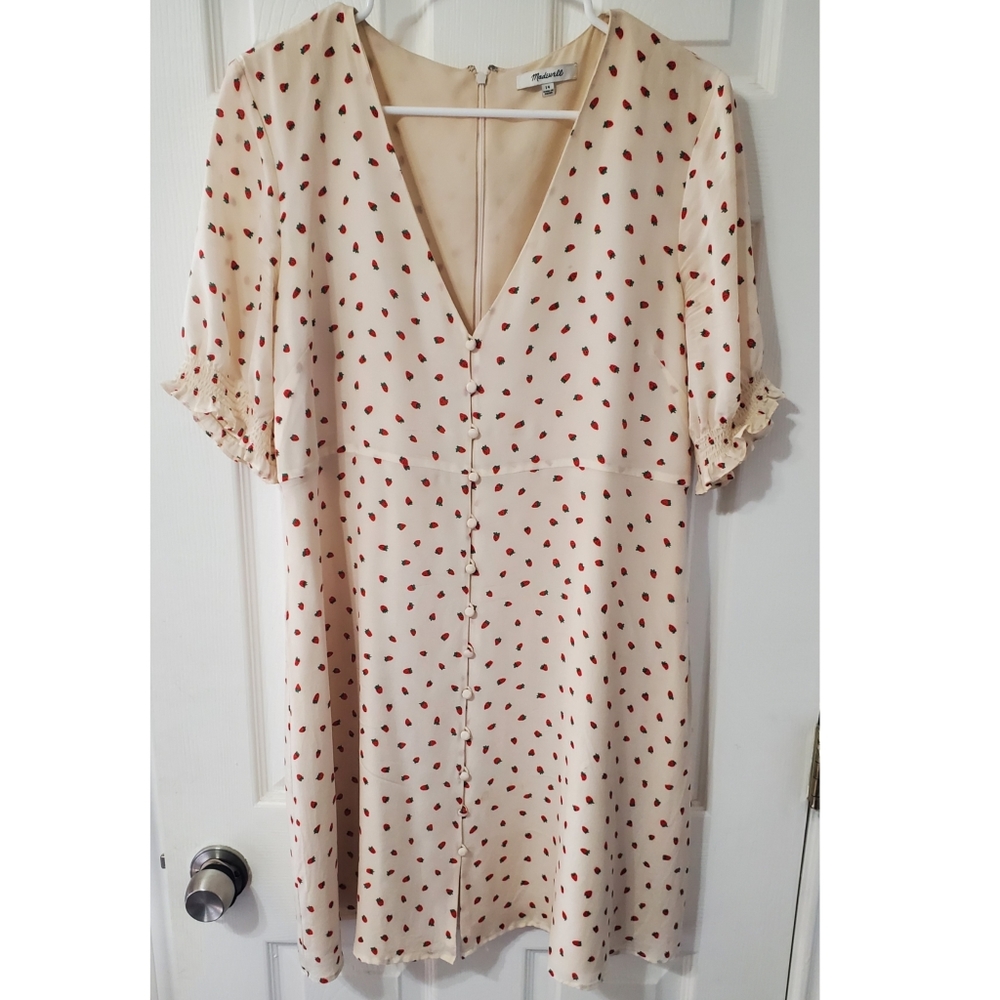 Madewell Silk Strawberry Dress